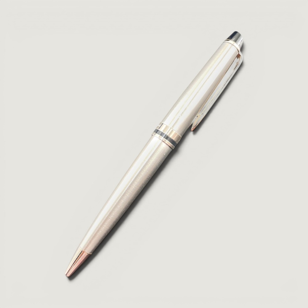 Waterman Paris Ballpoint Pen Brushed Stainless Steel Chrome Trim France FM Logo
